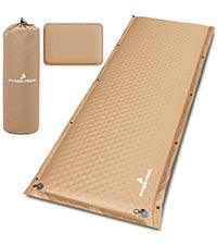 PYKES PEAK (パイクスピーク) キャンプ マット インフレーターマット 8cm 裏面スエード 自動膨張 車中泊マット 収納袋付き リペアシート付き 車中泊も出来るインフレーターマット