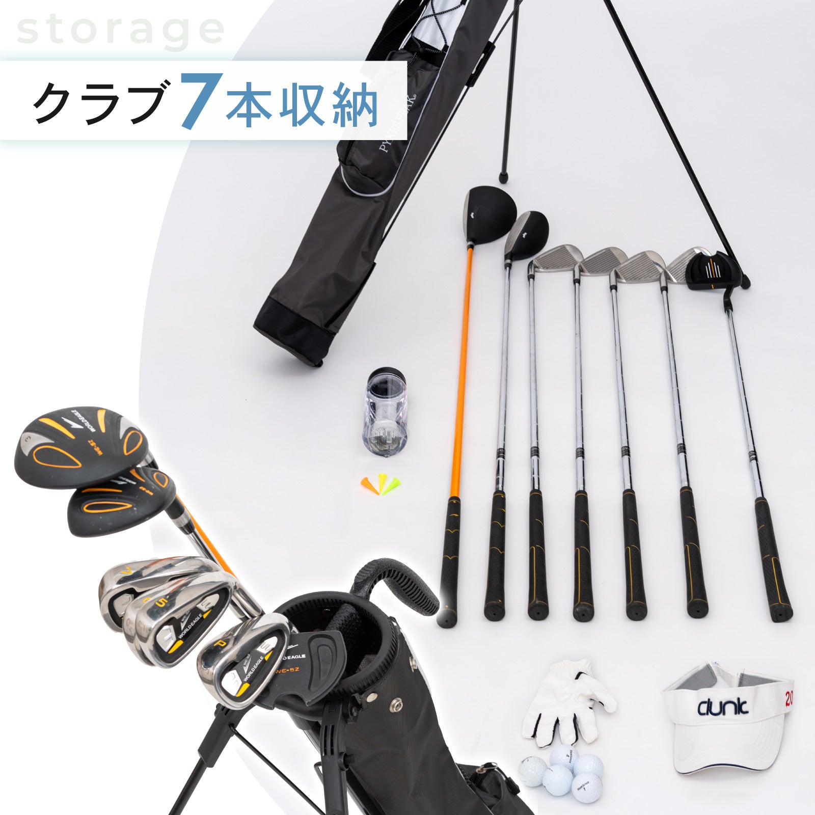 PYKES PEAK(パイクスピーク)ゴルフ スタンドバッグ【軽量 980g 全20色】セルフスタンド クラブケース ゴルフバッグ キャディバッグ サブバッグ フード付き 7本収納 メンズ レディース