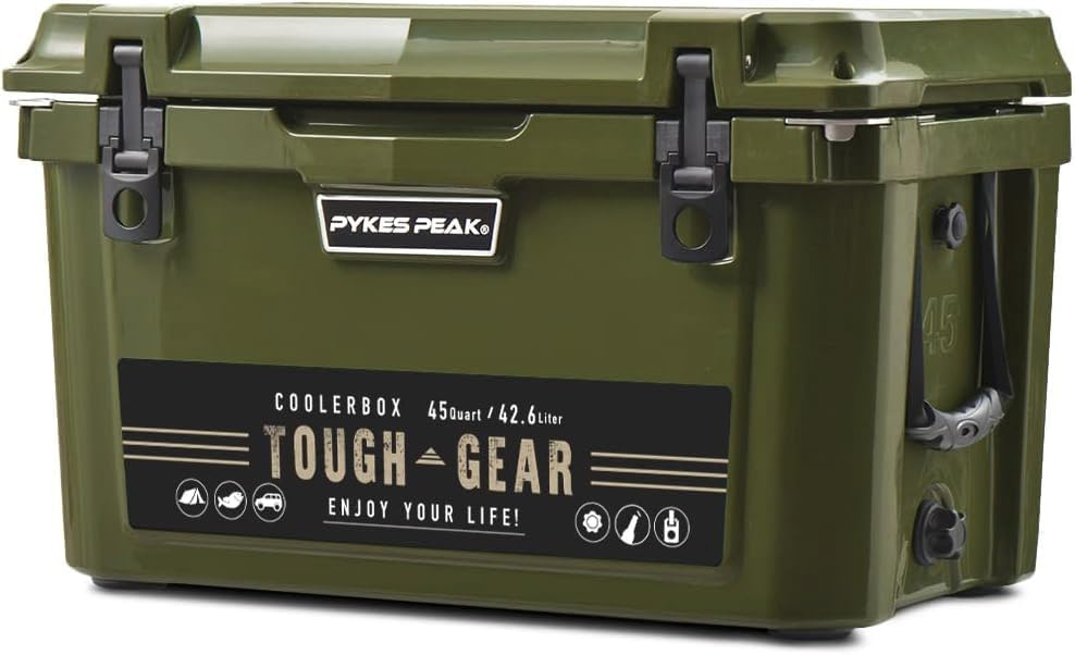 【アウトレット】超長時間保冷 クーラーボックス45QT(42.6L) 大型 保冷力 アウトドア キャンプ 釣り BBQ ピクニック レジャー用 停電 緊急 災害時にも