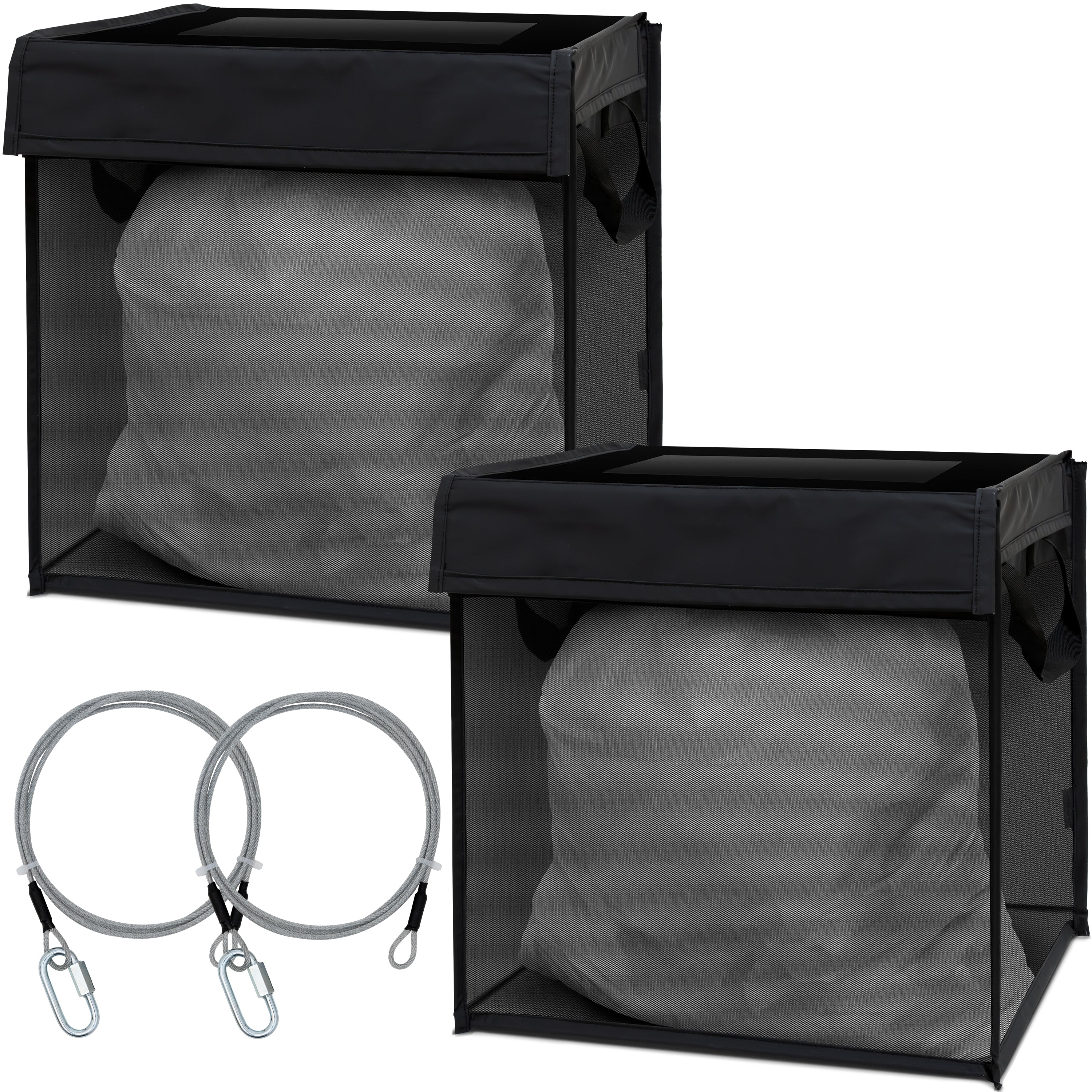 PYKES PEAK( パイクスピーク ) 防鳥 防獣 ネット 【上蓋タイプ 折たたみ ゴミ収納 大容量128L】 カラス除け ネコ除け ゴミネット ゴミ箱 戸別回収【ブラック】