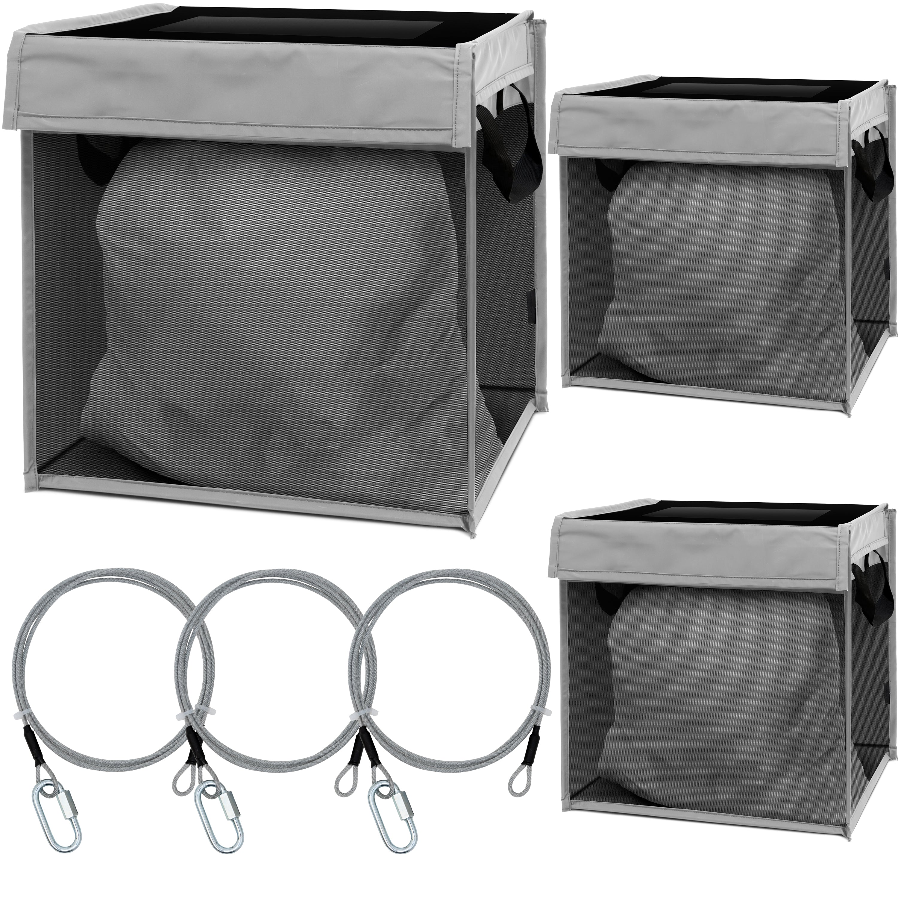 PYKES PEAK( パイクスピーク ) 防鳥 防獣 ネット 【上蓋タイプ 折たたみ ゴミ収納 大容量128L】 カラス除け ネコ除け ゴミネット ゴミ箱 戸別回収【ブラック】