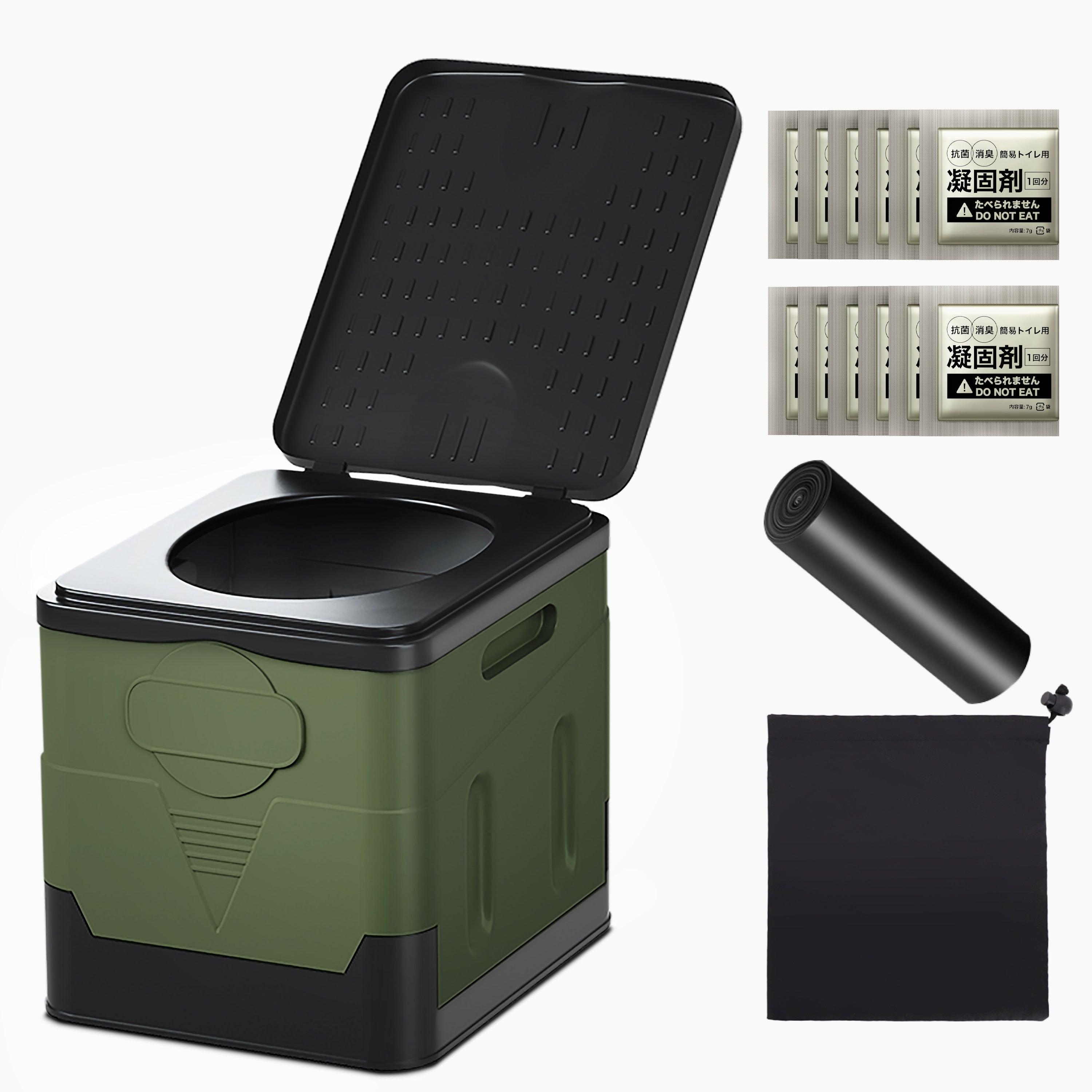 【災害対策に】防災トイレ 簡易トイレ 携帯トイレ 防災グッズ 防災 災害用 非常用 処理袋12枚付 凝固剤12個付 折りたたみ Sサイズ グレー - PYKES PEAK