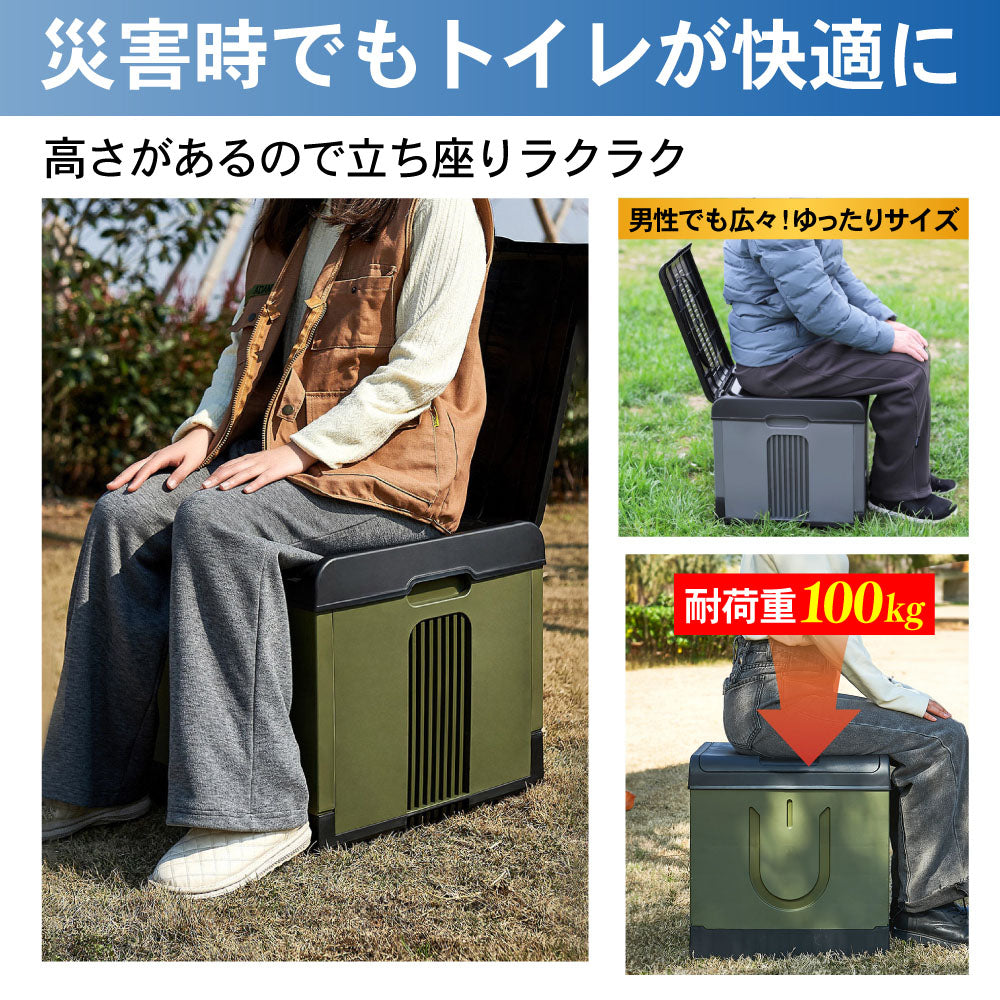 【災害対策に】防災トイレ 簡易トイレ 携帯トイレ 防災グッズ 防災 災害用 非常用 処理袋12枚付 凝固剤12個付 折りたたみ Sサイズ グレー