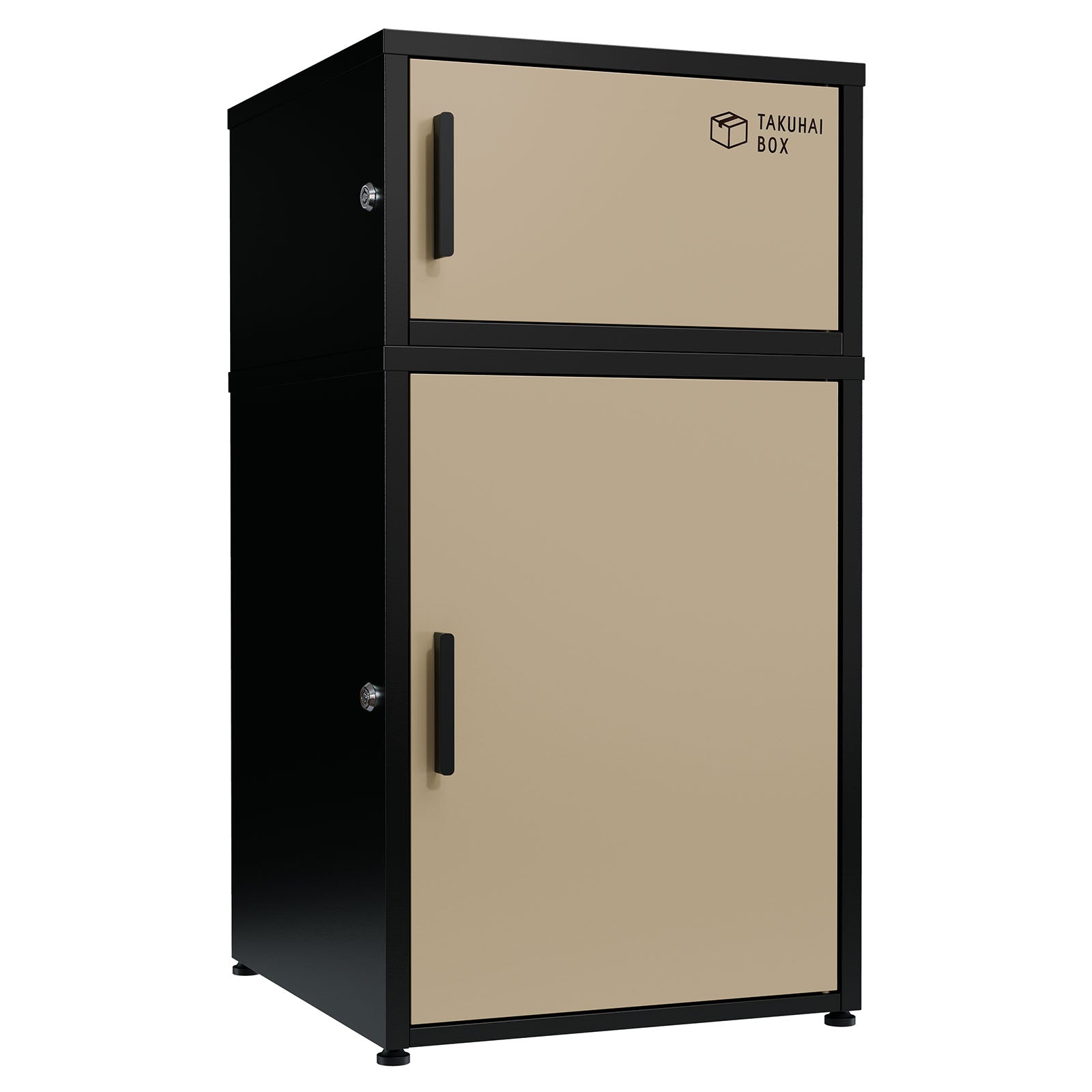 PYKES PEAK 宅配ボックス 二段式 屋外 宅配BOX 宅配 置き配 防水 戸建て用 大型 組み立て不要 案内ステッカー付き おしゃれ 盗難防止 両開扉 簡単設置 ポスト 郵便受け 「デュオ」「Duo」