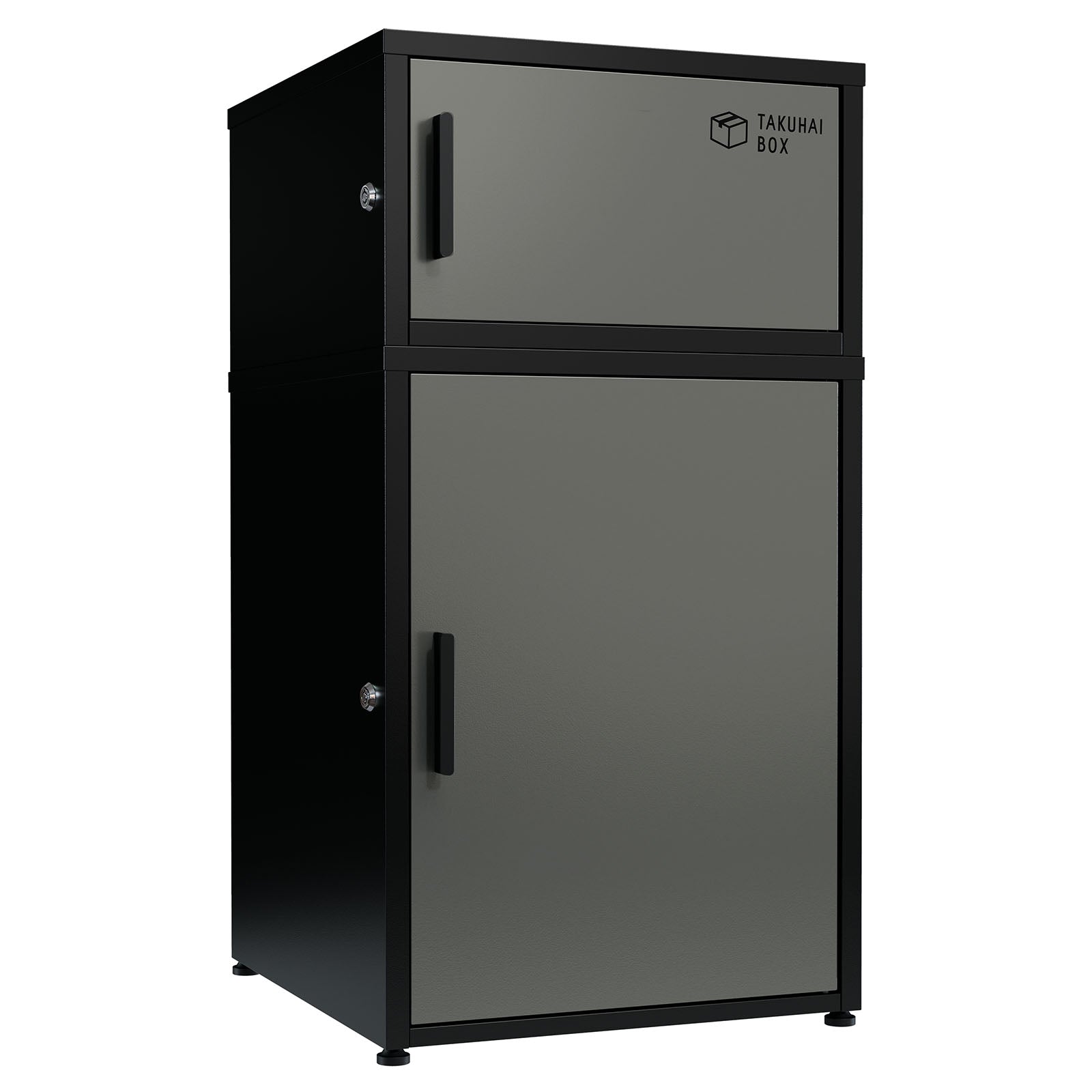 PYKES PEAK 宅配ボックス 二段式 屋外 宅配BOX 宅配 置き配 防水 戸建て用 大型 組み立て不要 案内ステッカー付き おしゃれ 盗難防止 両開扉 簡単設置 ポスト 郵便受け 「デュオ」「Duo」