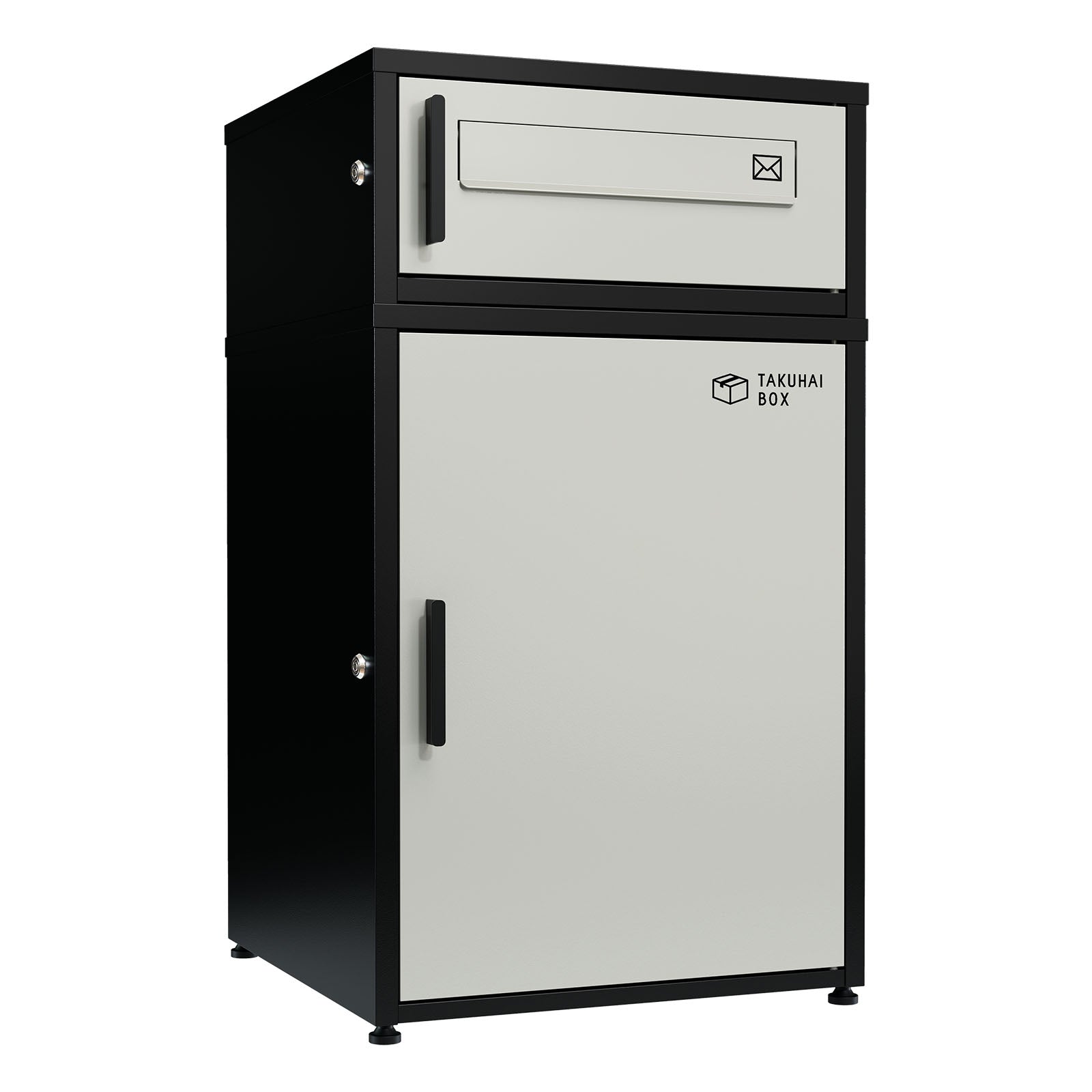 PYKES PEAK 宅配ボックス 二段式 屋外 宅配BOX 宅配 置き配 防水 戸建て用 大型 組み立て不要 案内ステッカー付き おしゃれ 盗難防止 両開扉 簡単設置 ポスト 郵便受け 「デュオ」「Duo」