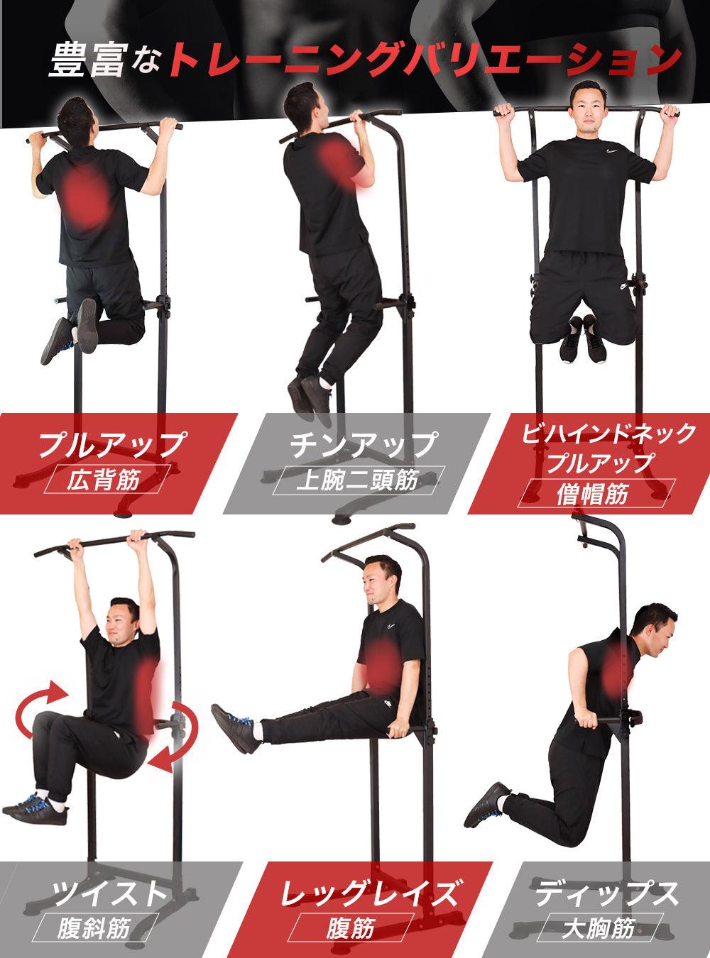 【アウトレット】PYKES PEAK パイクスピーク ぶら下がり健康器 PX-200 懸垂マシン 懸垂器具 チンニング ディップスス 多機能 筋力 筋肉トレーニング器具 高さ 10段 耐荷重 150kg - PYKES PEAK