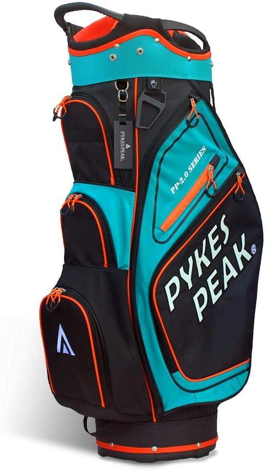 ゴルフキャディバッグ カート式 2.4kg 9.5型 14分割口枠【PP-2.0 SERIES】【予約商品】11月下旬入荷次第発送 - PYKES PEAK