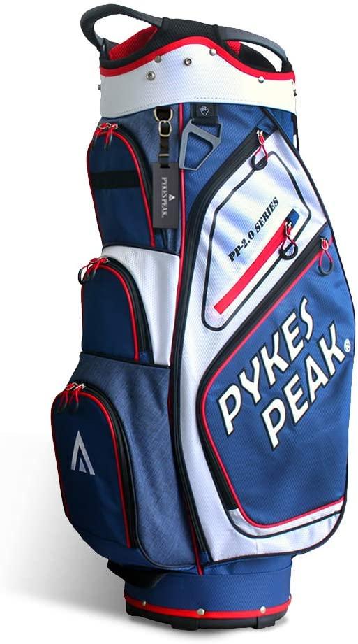 【アウトレット】PYKES PEAK キャディバッグ カート式 2.4kg 9.5型 14分割口枠【PP-2.0 SERIES】ゴルフ ベストセラー - PYKES PEAK