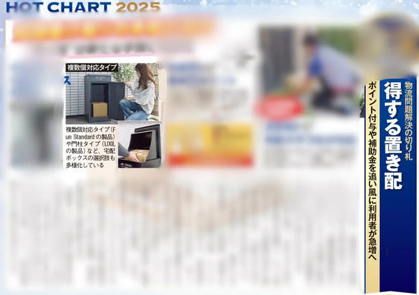 【日経トレンディ】2025年のヒット商品に掲載。宅配ボックス売上15億円突破のお知らせ。