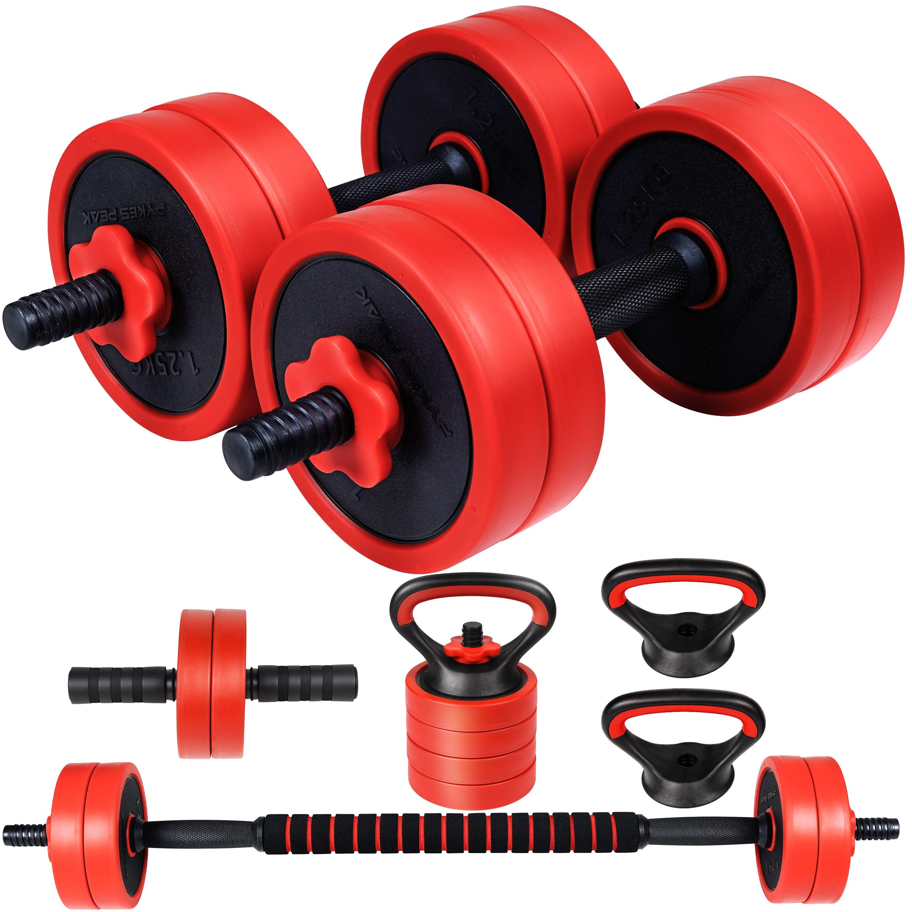 【先着100名様限定!25%OFFクーポン】ダンベル 可変式 セット 5kg 10kg 15kg 20kg 2個セット バーベル 可変式ダンベル プレートセット プレート式 筋トレ 家トレ 健康 簡単重量変更 全身トレーニング 3色 PYKES PEAK パイクスピーク 送料弊社負担 - PYKES PEAK