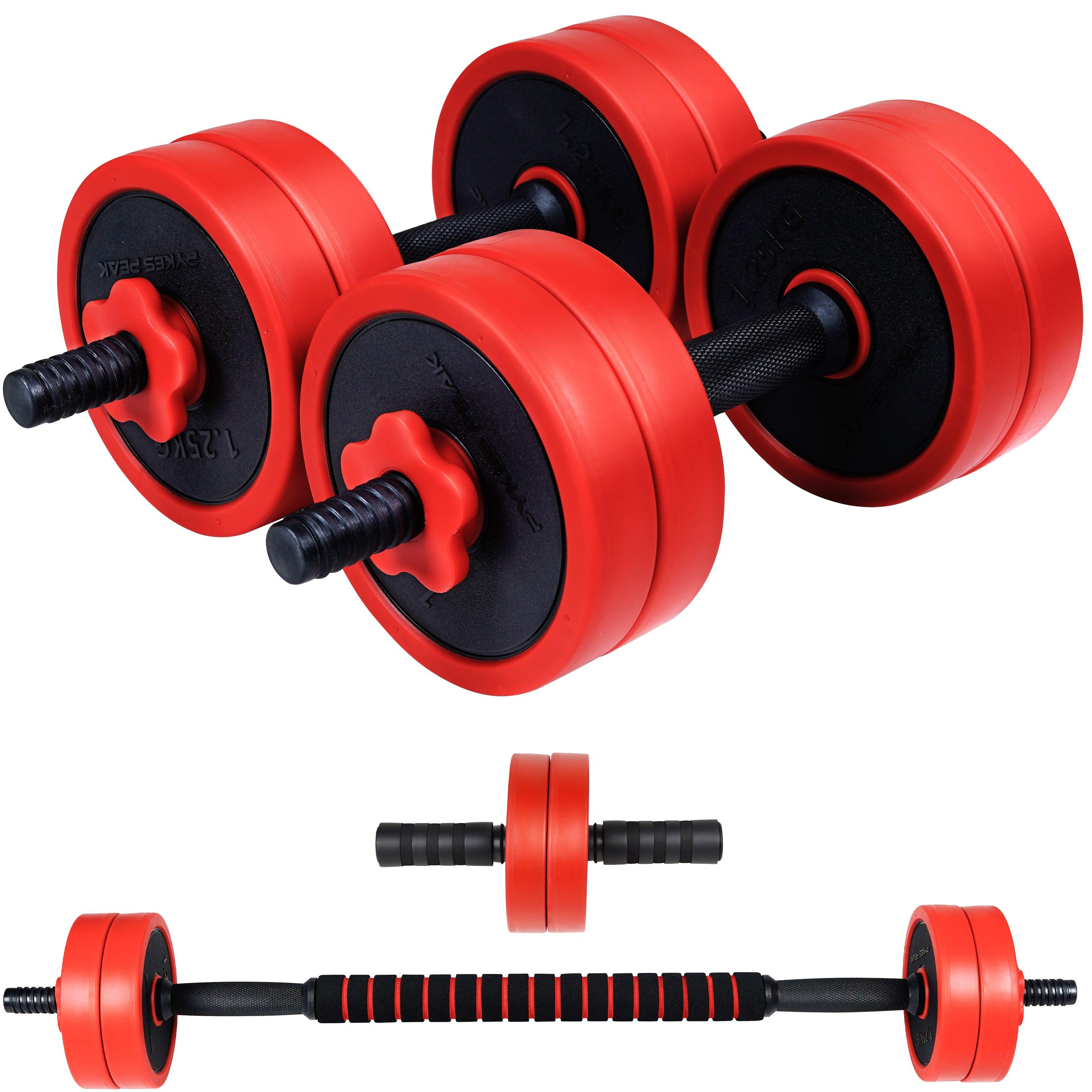 【先着100名様限定!25%OFFクーポン】ダンベル 可変式 セット 5kg 10kg 15kg 20kg 2個セット バーベル 可変式ダンベル プレートセット プレート式 筋トレ 家トレ 健康 簡単重量変更 全身トレーニング 3色 PYKES PEAK パイクスピーク 送料弊社負担 - PYKES PEAK