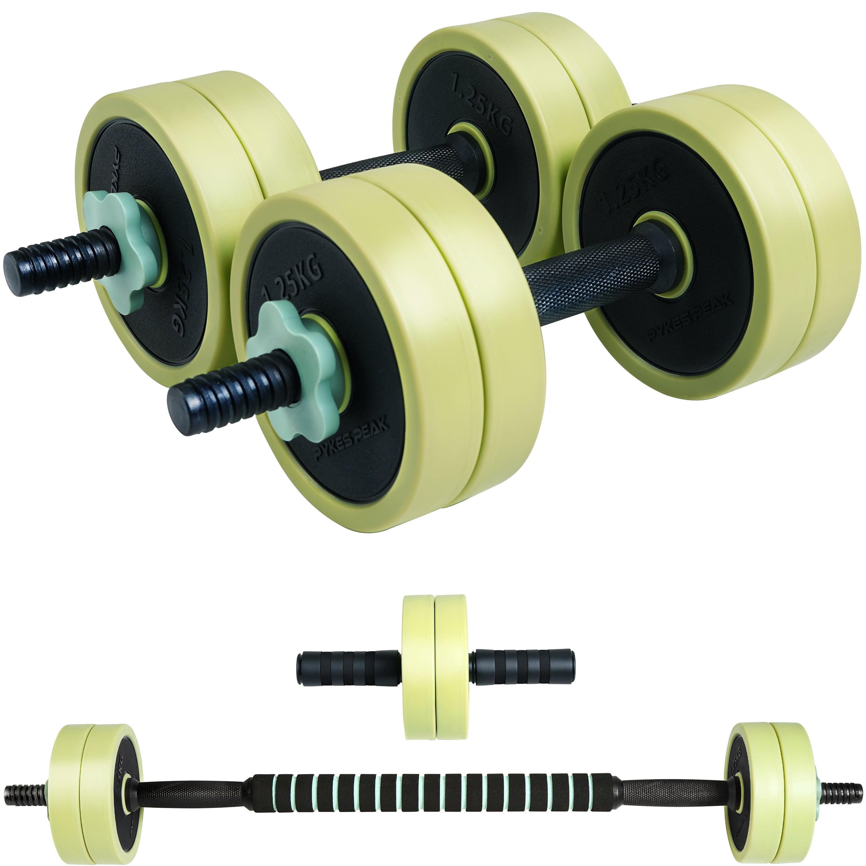 【先着100名様限定!25%OFFクーポン】ダンベル 可変式 セット 5kg 10kg 15kg 20kg 2個セット バーベル 可変式ダンベル プレートセット プレート式 筋トレ 家トレ 健康 簡単重量変更 全身トレーニング 3色 PYKES PEAK パイクスピーク 送料弊社負担 - PYKES PEAK