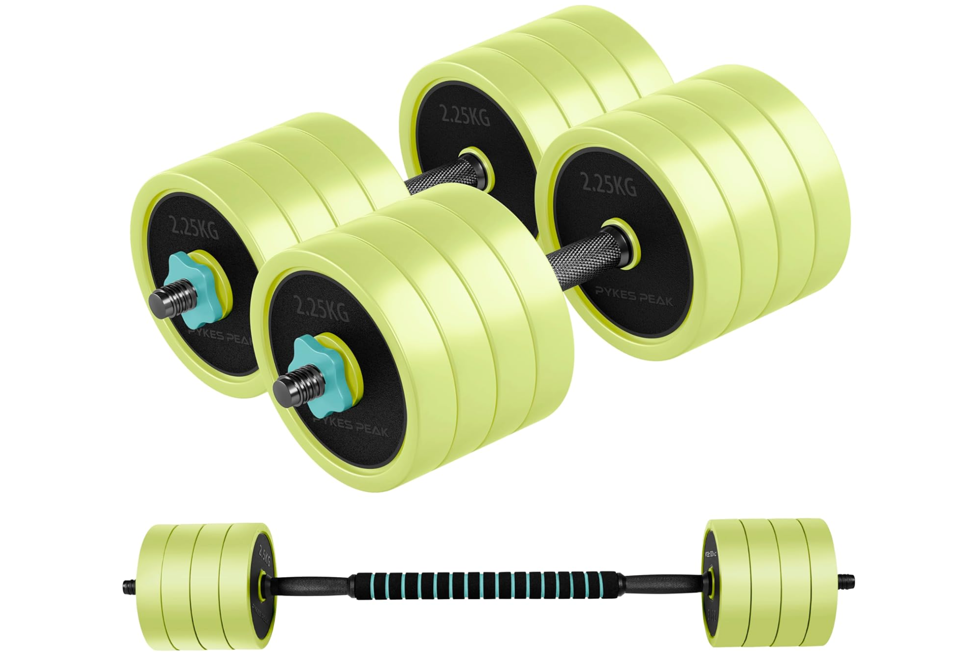 ダンベル 可変式 セット 5kg 10kg 15kg 20kg 2個セット バーベル 可変式ダンベル プレートセット プレート式 筋トレ 家トレ 健康 簡単重量変更 全身トレーニング 3色 PYKES PEAK パイクスピーク 送料弊社負担