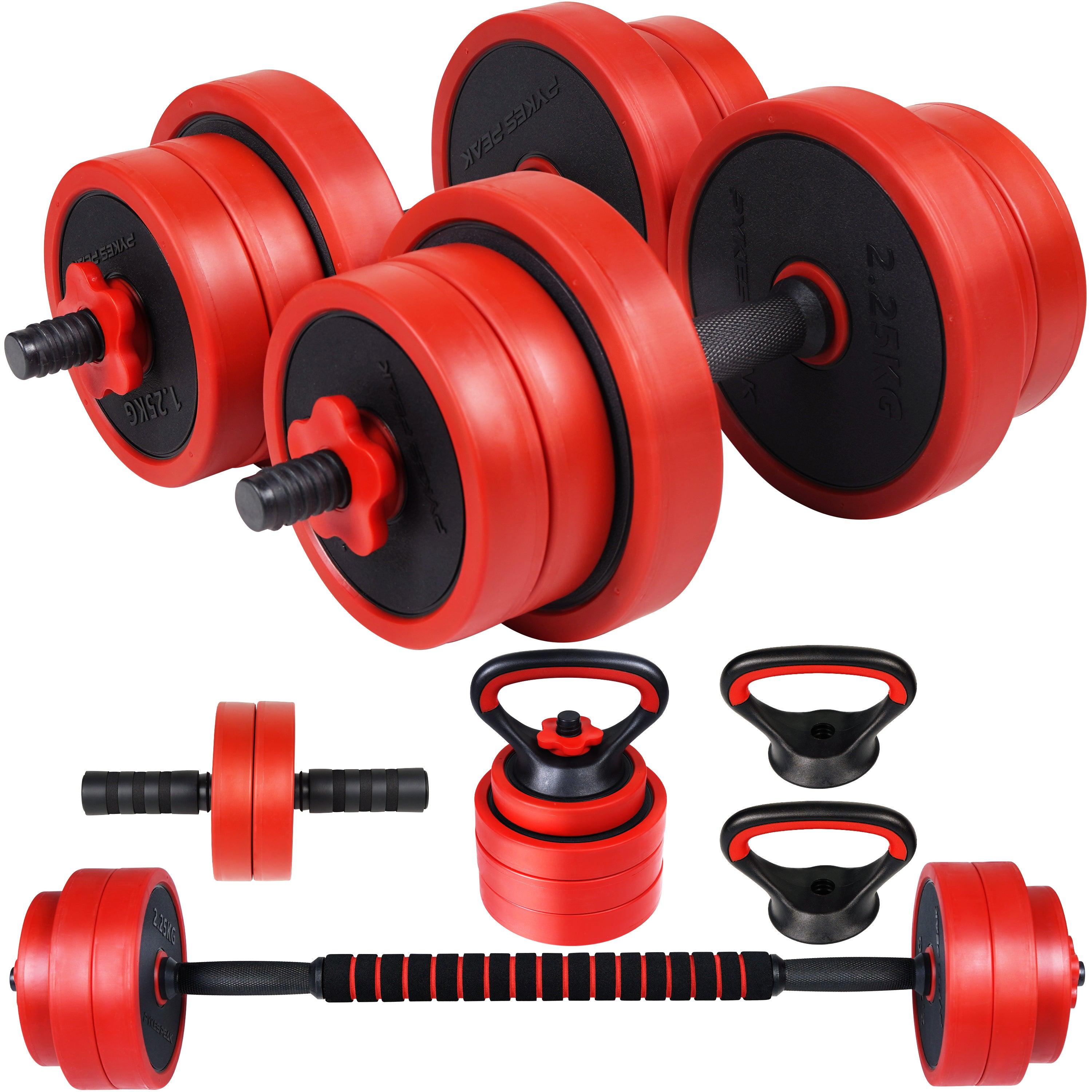 【先着100名様限定!25%OFFクーポン】ダンベル 可変式 セット 5kg 10kg 15kg 20kg 2個セット バーベル 可変式ダンベル プレートセット プレート式 筋トレ 家トレ 健康 簡単重量変更 全身トレーニング 3色 PYKES PEAK パイクスピーク 送料弊社負担 - PYKES PEAK