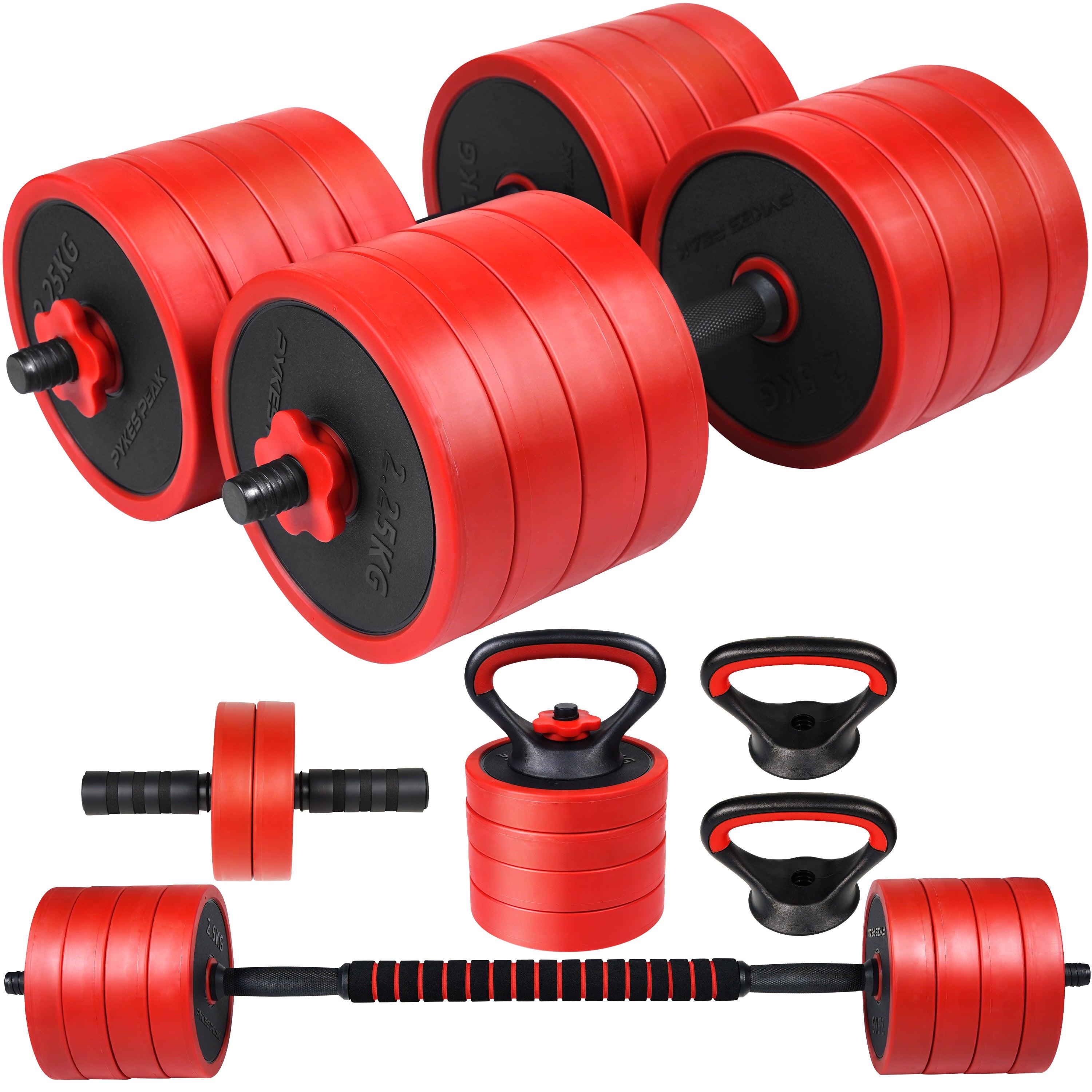 【先着100名様限定!25%OFFクーポン】ダンベル 可変式 セット 5kg 10kg 15kg 20kg 2個セット バーベル 可変式ダンベル プレートセット プレート式 筋トレ 家トレ 健康 簡単重量変更 全身トレーニング 3色 PYKES PEAK パイクスピーク 送料弊社負担 - PYKES PEAK