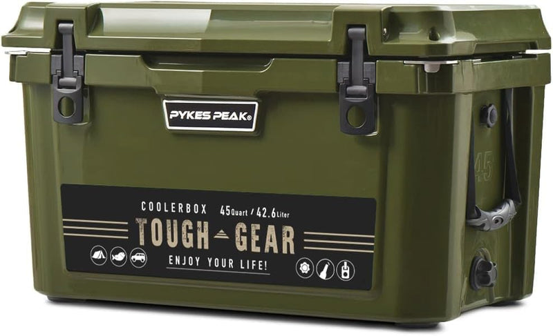 【アウトレット】超長時間保冷 クーラーボックス45QT(42.6L) 大型 保冷力 アウトドア キャンプ 釣り BBQ ピクニック レジャー用 停電 緊急 災害時にも