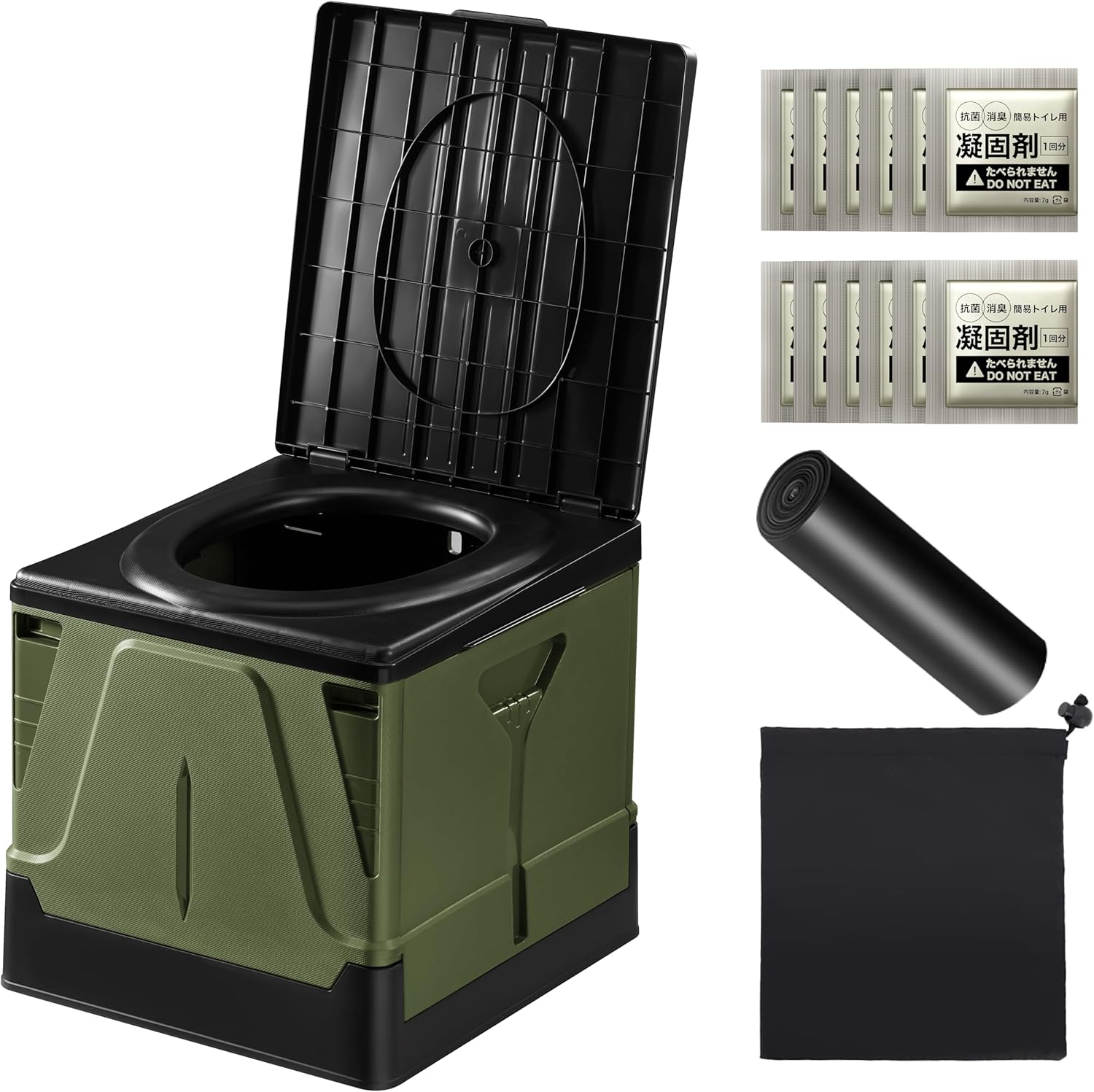 【災害対策に】防災トイレ 簡易トイレ 携帯トイレ 防災グッズ 防災 災害用 非常用 処理袋12枚付 凝固剤12個付 折りたたみ Sサイズ グレー