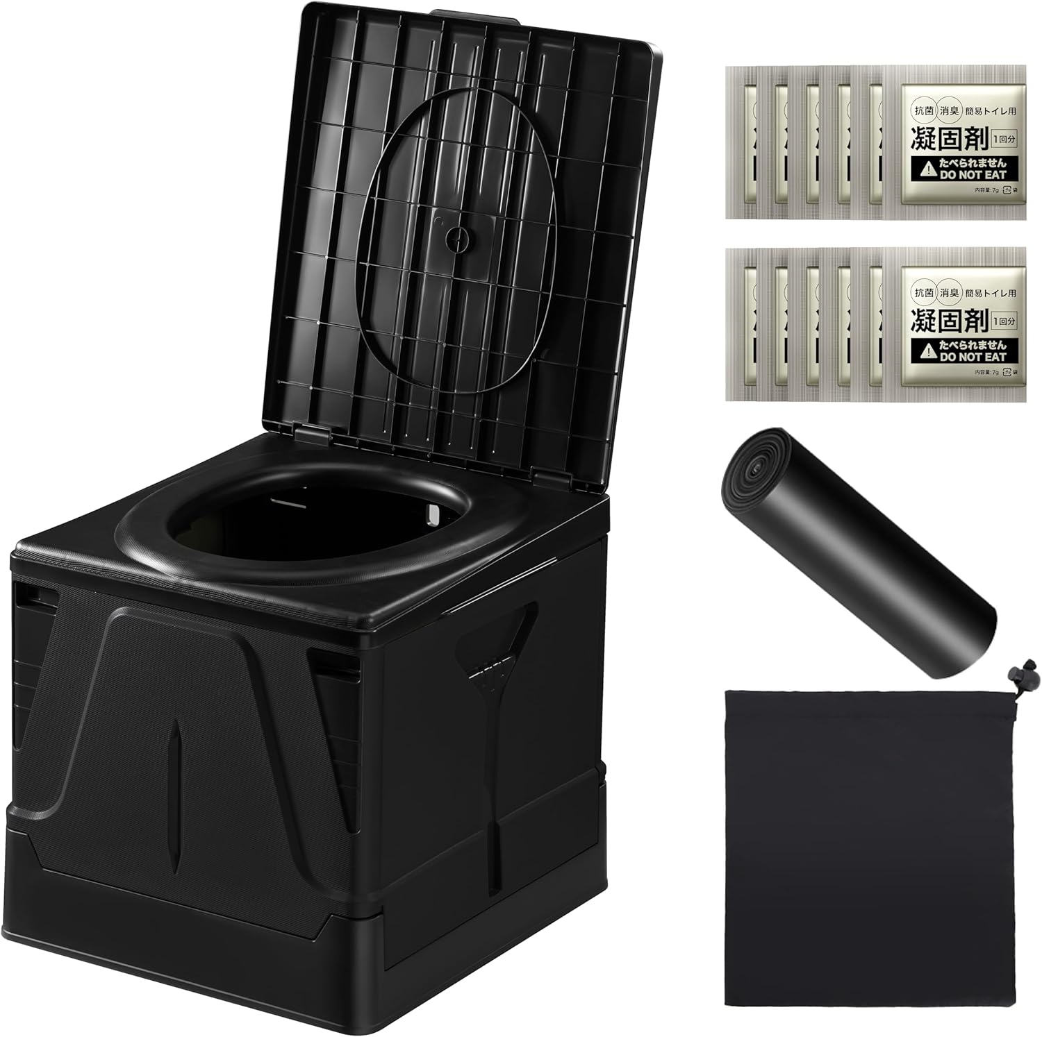 【災害対策に】防災トイレ 簡易トイレ 携帯トイレ 防災グッズ 防災 災害用 非常用 処理袋12枚付 凝固剤12個付 折りたたみ Sサイズ グレー