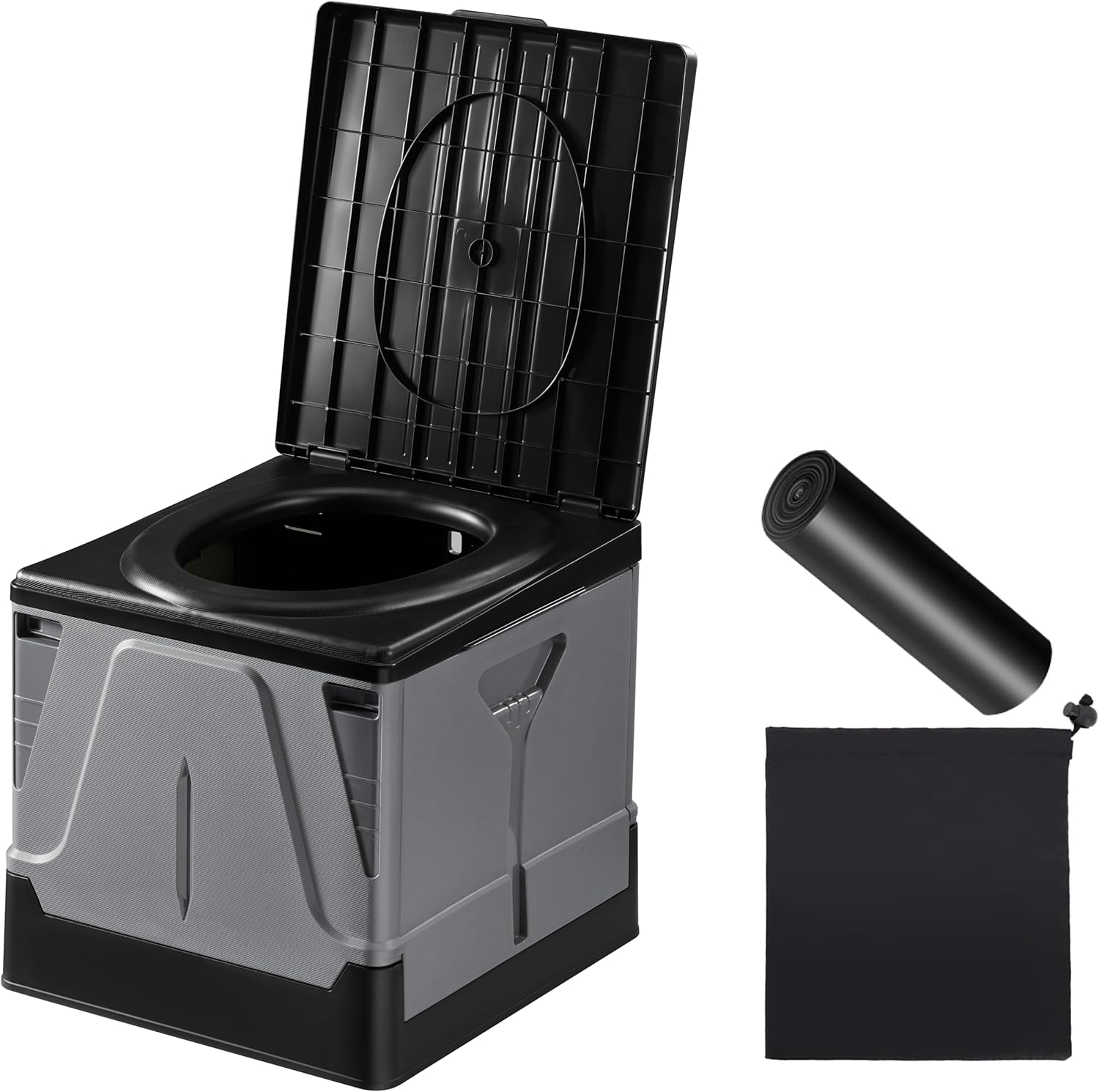 【災害対策に】防災トイレ 簡易トイレ 携帯トイレ 防災グッズ 防災 災害用 非常用 処理袋12枚付 凝固剤12個付 折りたたみ Sサイズ グレー