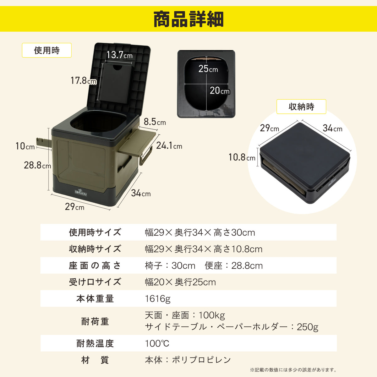 【防災グッズ大賞2026 受賞】SONAERU 簡易トイレ 救急トイレ EX