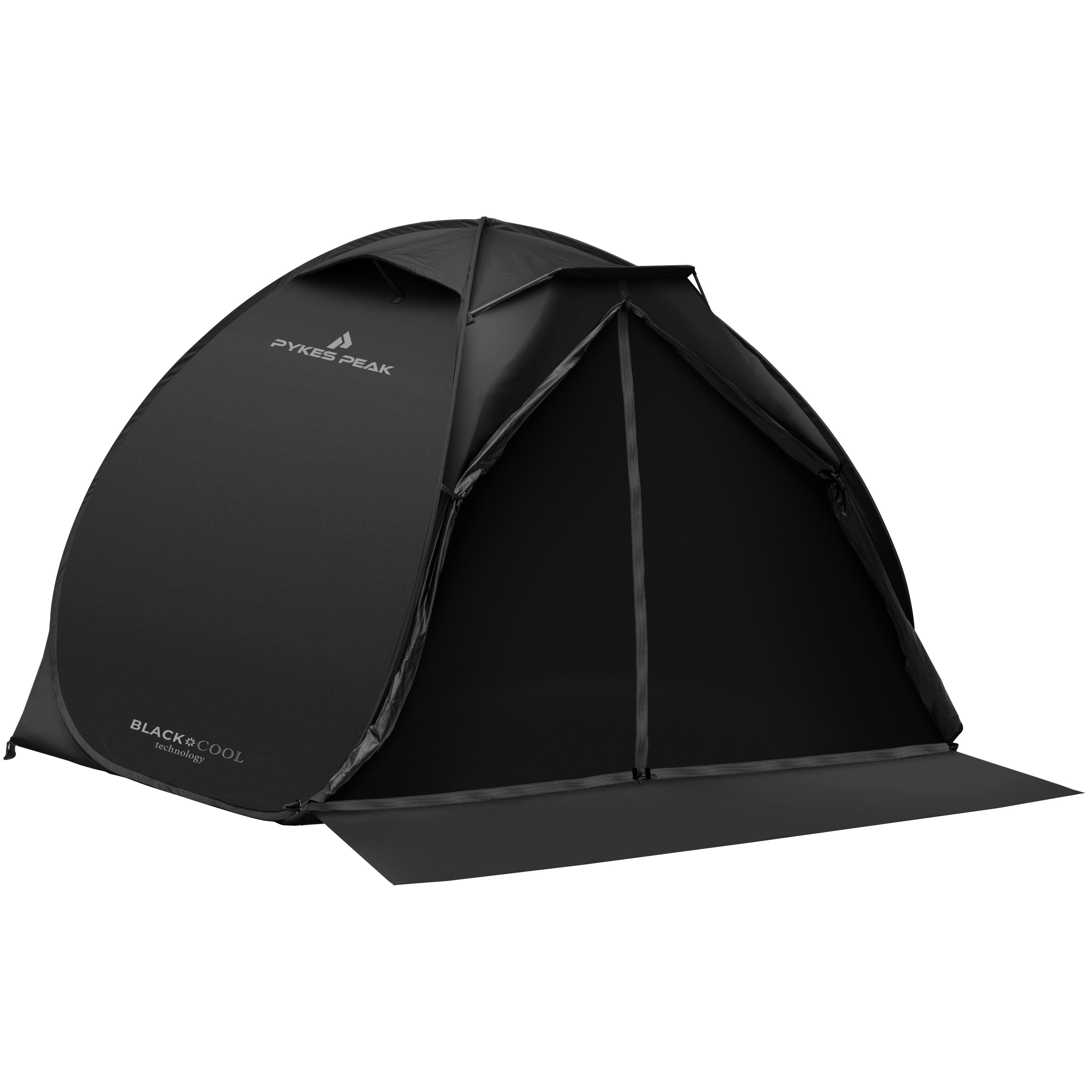 PYKES PEAK (パイクスピーク) ポップアップ テント 2-3人用 BLACK COOL 遮光 【遮光率99.99％以上】 サンシェード 簡易テント ペグ・キャリーバッグ付き