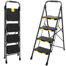 PYKES PEAK (パイクスピーク) 脚立 折りたたみ 2段 3段 4段 耐荷重150kg 組み立て不要 手すり付き 滑り止め付き コンパクト スチール製 持ち運び便利 室内 家庭用 踏み台 はしご おしゃれ