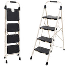 PYKES PEAK (パイクスピーク) 脚立 折りたたみ 2段 3段 4段 耐荷重150kg 組み立て不要 手すり付き 滑り止め付き コンパクト スチール製 持ち運び便利 室内 家庭用 踏み台 はしご おしゃれ