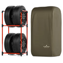 PYKES PEAK (パイクスピーク) タイヤラック カバー セット 軽トラック/軽商用車 幅38.5×奥行23.7×高さ108 耐荷重 120kg 4本 横置き タイヤ保管 タイヤ収納 タイヤラックカバー タイヤカバー タイヤステーション S