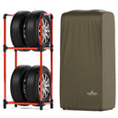 PYKES PEAK (パイクスピーク) タイヤラック カバー セット 軽トラック/軽商用車 幅38.5×奥行23.7×高さ108 耐荷重 120kg 4本 横置き タイヤ保管 タイヤ収納 タイヤラックカバー タイヤカバー タイヤステーション S