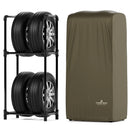 PYKES PEAK (パイクスピーク) タイヤラック カバー セット 軽トラック/軽商用車 幅38.5×奥行23.7×高さ108 耐荷重 120kg 4本 横置き タイヤ保管 タイヤ収納 タイヤラックカバー タイヤカバー タイヤステーション S