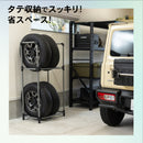 PYKES PEAK (パイクスピーク) タイヤラック カバー セット 軽トラック/軽商用車 幅38.5×奥行23.7×高さ108 耐荷重 120kg 4本 横置き タイヤ保管 タイヤ収納 タイヤラックカバー タイヤカバー タイヤステーション S