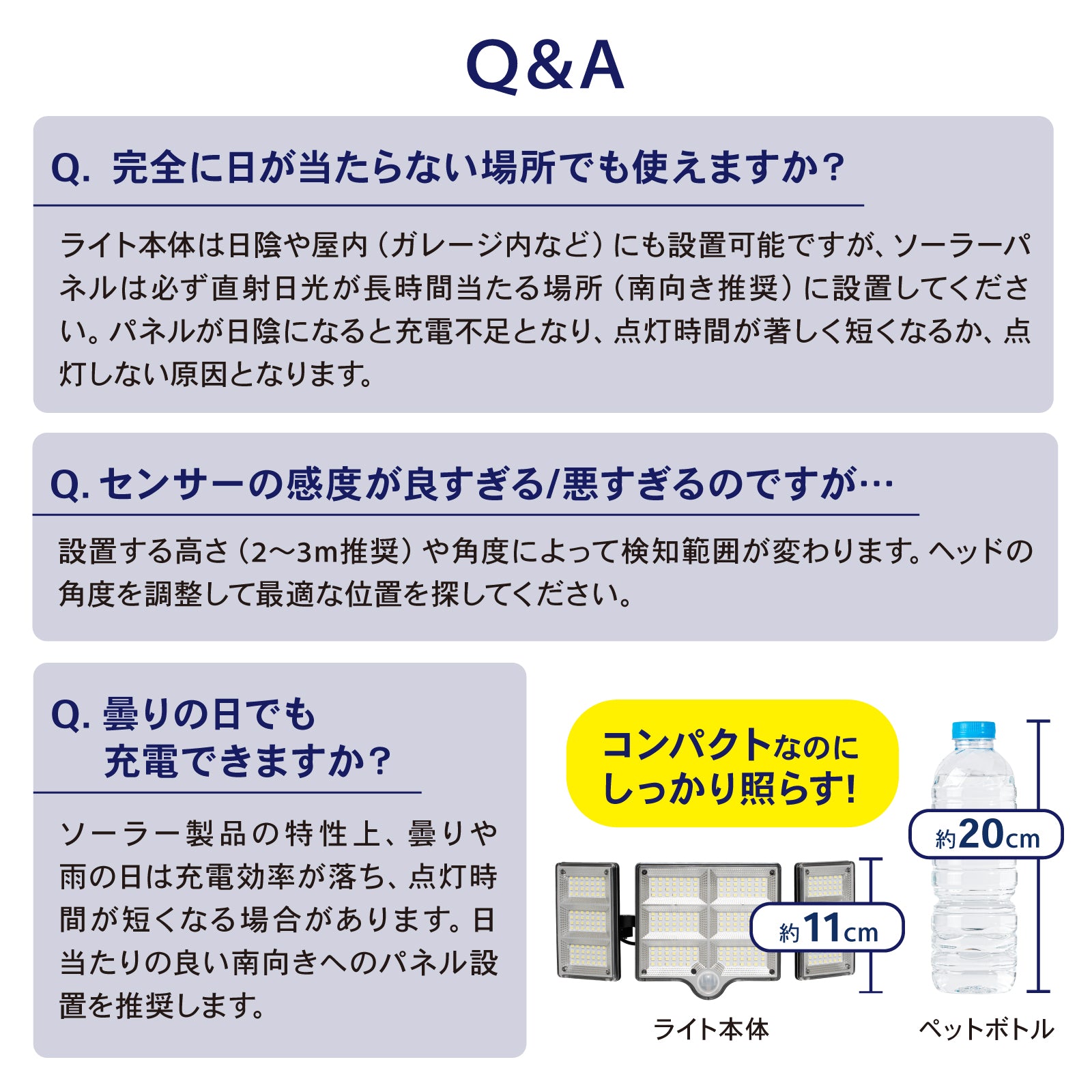 人感センサーライト 屋外 ソーラー 分離型 ソーラーライト SmartBeam MSL-01