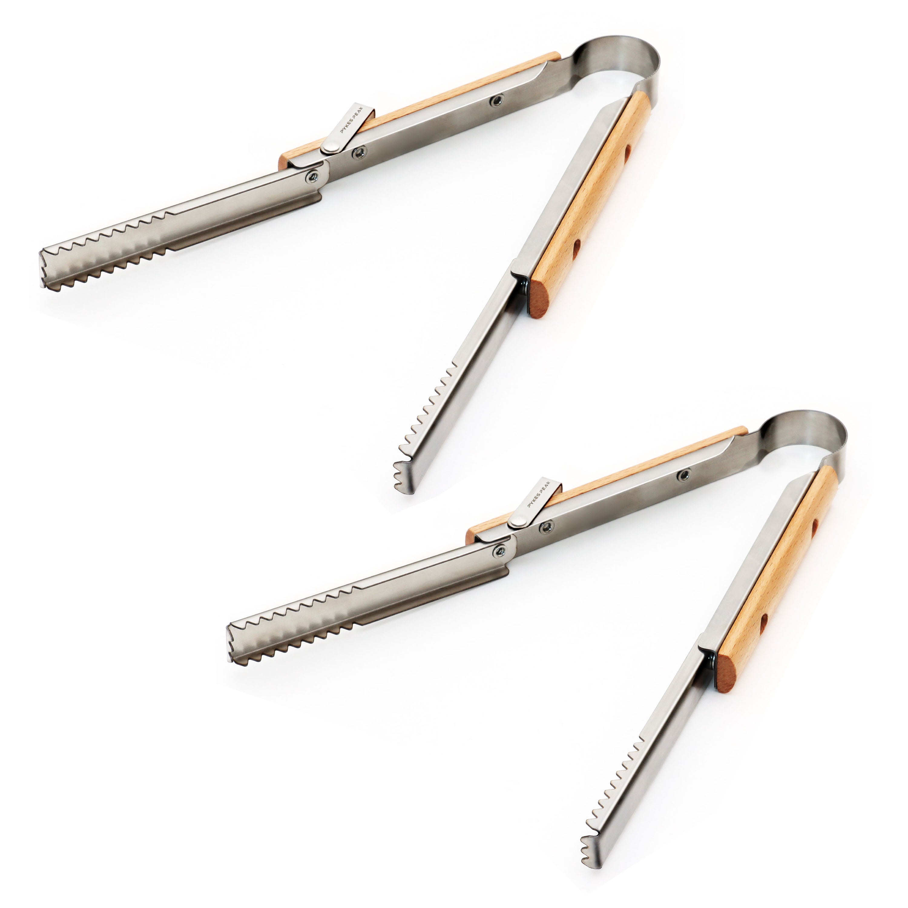 PYKES PEAK (パイクスピーク) トング 折りたたみ キャンプ コンパクト 火ばさみ 焚き火 バーベキュー ステンレス 焼肉 薪も持てる 収納時15cm TOUGH LIGHT ステンレス1個