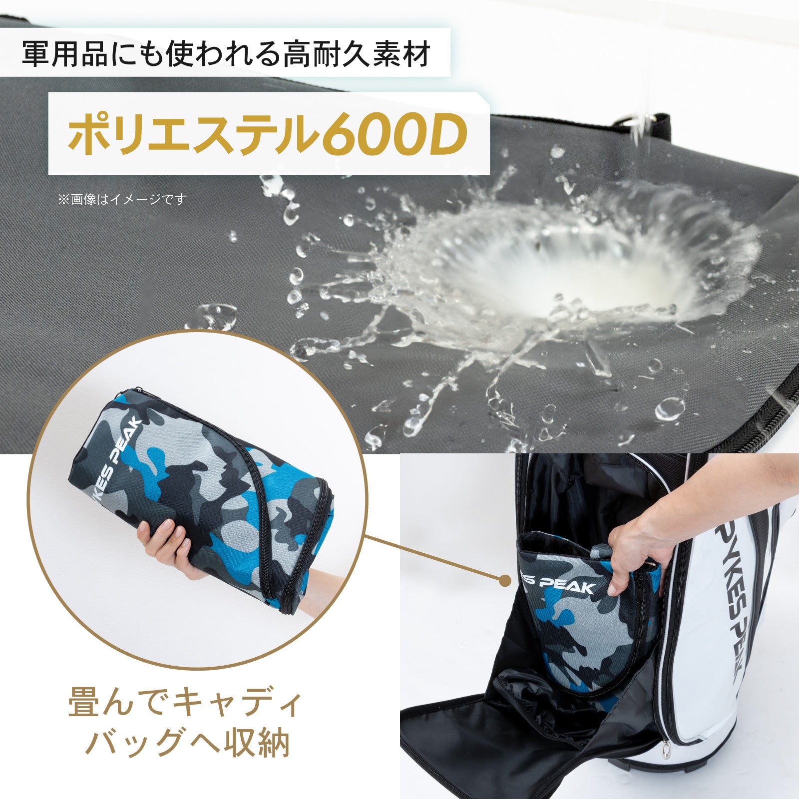 PYKES PEAK（パイクスピーク）ゴルフ クラブケース【10本収納 折畳み コンパクト】打ちっぱなし 練習用 47インチ対応 3ポケット GCC-101