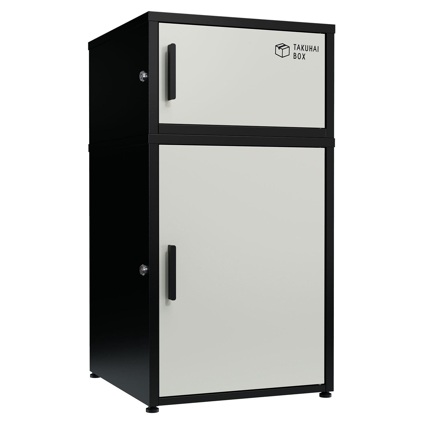 PYKES PEAK 宅配ボックス 二段式 屋外 宅配BOX 宅配 置き配 防水 戸建て用 大型 組み立て不要 案内ステッカー付き おしゃれ 盗難防止 両開扉 簡単設置 ポスト 郵便受け 「デュオ」「Duo」