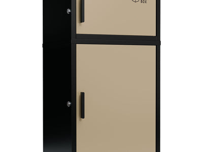 PYKES PEAK 宅配ボックス 二段式 屋外 宅配BOX 宅配 置き配 防水 戸建て用 大型 組み立て不要 案内ステッカー付き おしゃれ 盗難防止 両開扉 簡単設置 ポスト 郵便受け 「デュオ」「Duo」