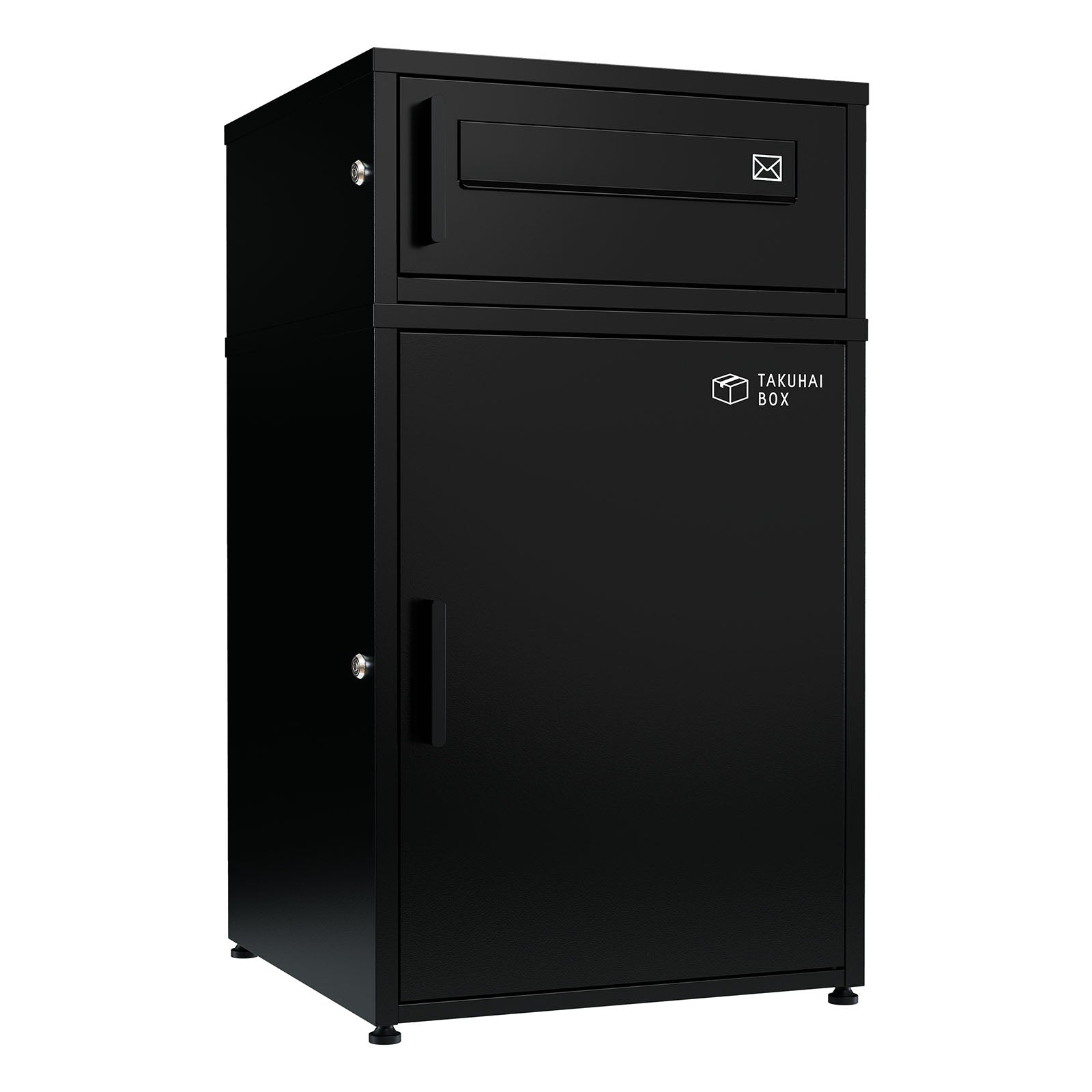 PYKES PEAK 宅配ボックス 二段式 屋外 宅配BOX 宅配 置き配 防水 戸建て用 大型 組み立て不要 案内ステッカー付き おしゃれ 盗難防止 両開扉 簡単設置 ポスト 郵便受け 「デュオ」「Duo」