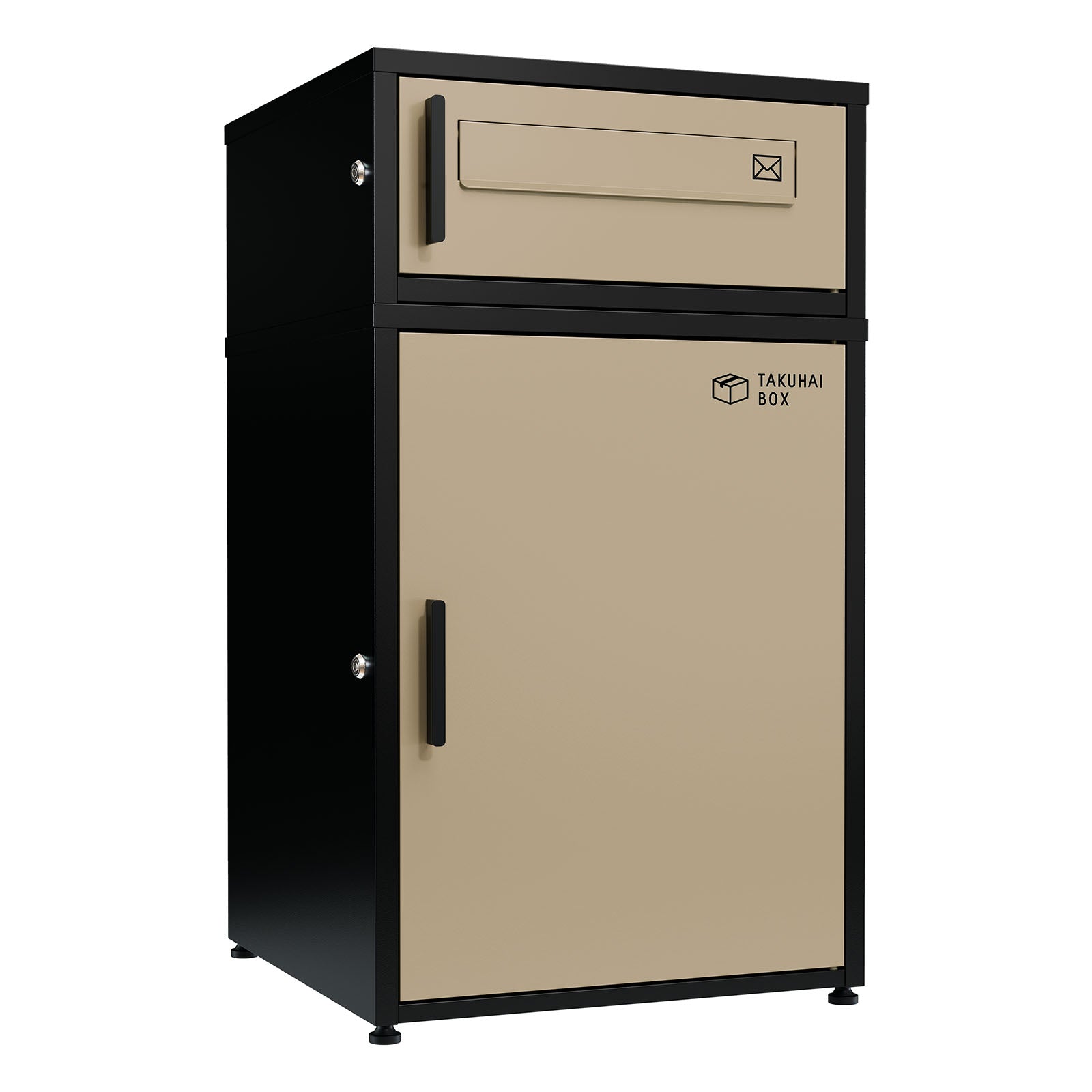 PYKES PEAK 宅配ボックス 二段式 屋外 宅配BOX 宅配 置き配 防水 戸建て用 大型 組み立て不要 案内ステッカー付き おしゃれ 盗難防止 両開扉 簡単設置 ポスト 郵便受け 「デュオ」「Duo」