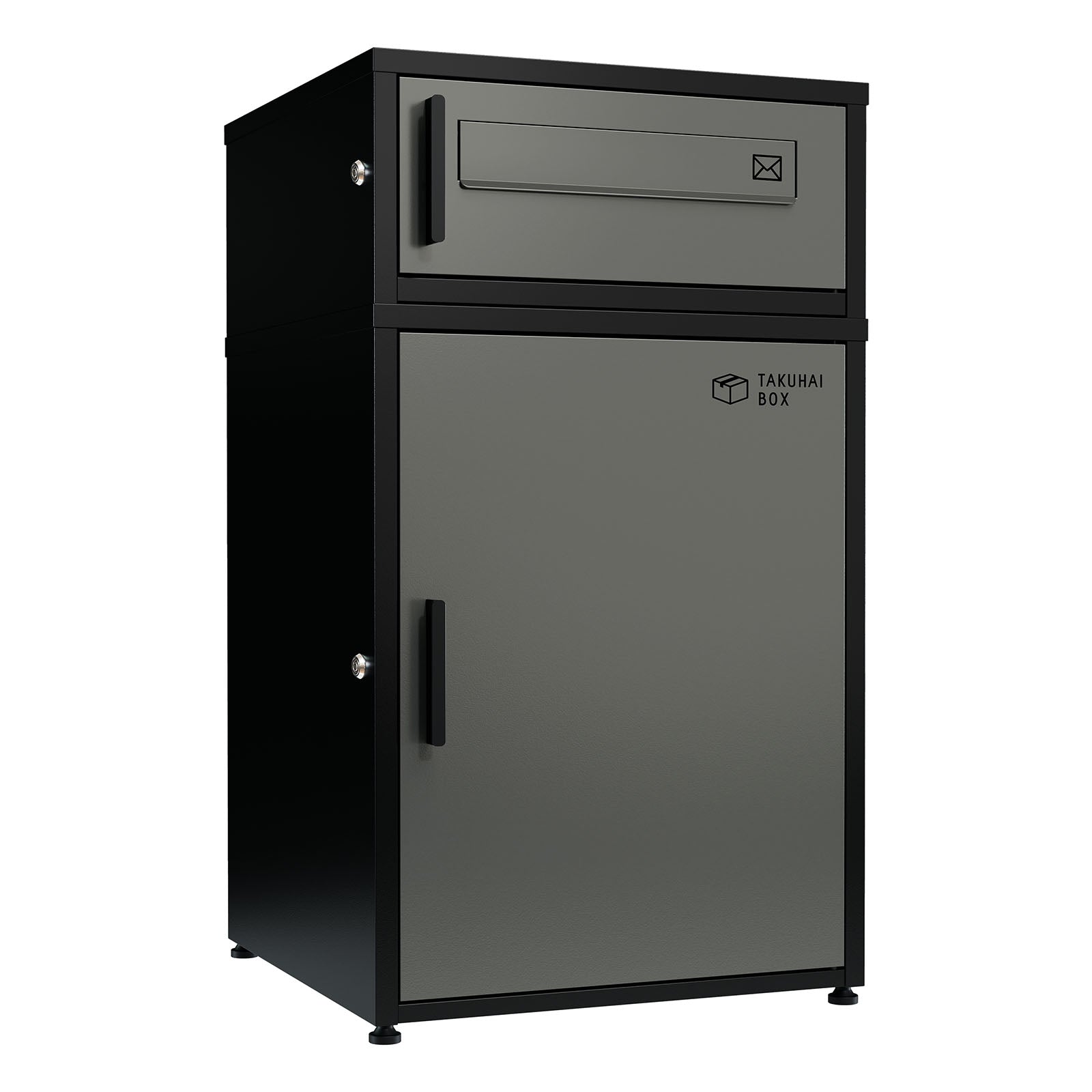 PYKES PEAK 宅配ボックス 二段式 屋外 宅配BOX 宅配 置き配 防水 戸建て用 大型 組み立て不要 案内ステッカー付き おしゃれ 盗難防止 両開扉 簡単設置 ポスト 郵便受け 「デュオ」「Duo」