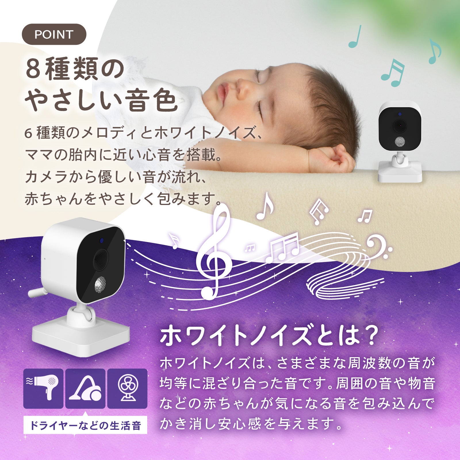 ベビーモニター Wi-Fi不要 簡単設定｜まもっち PYKES PEAK