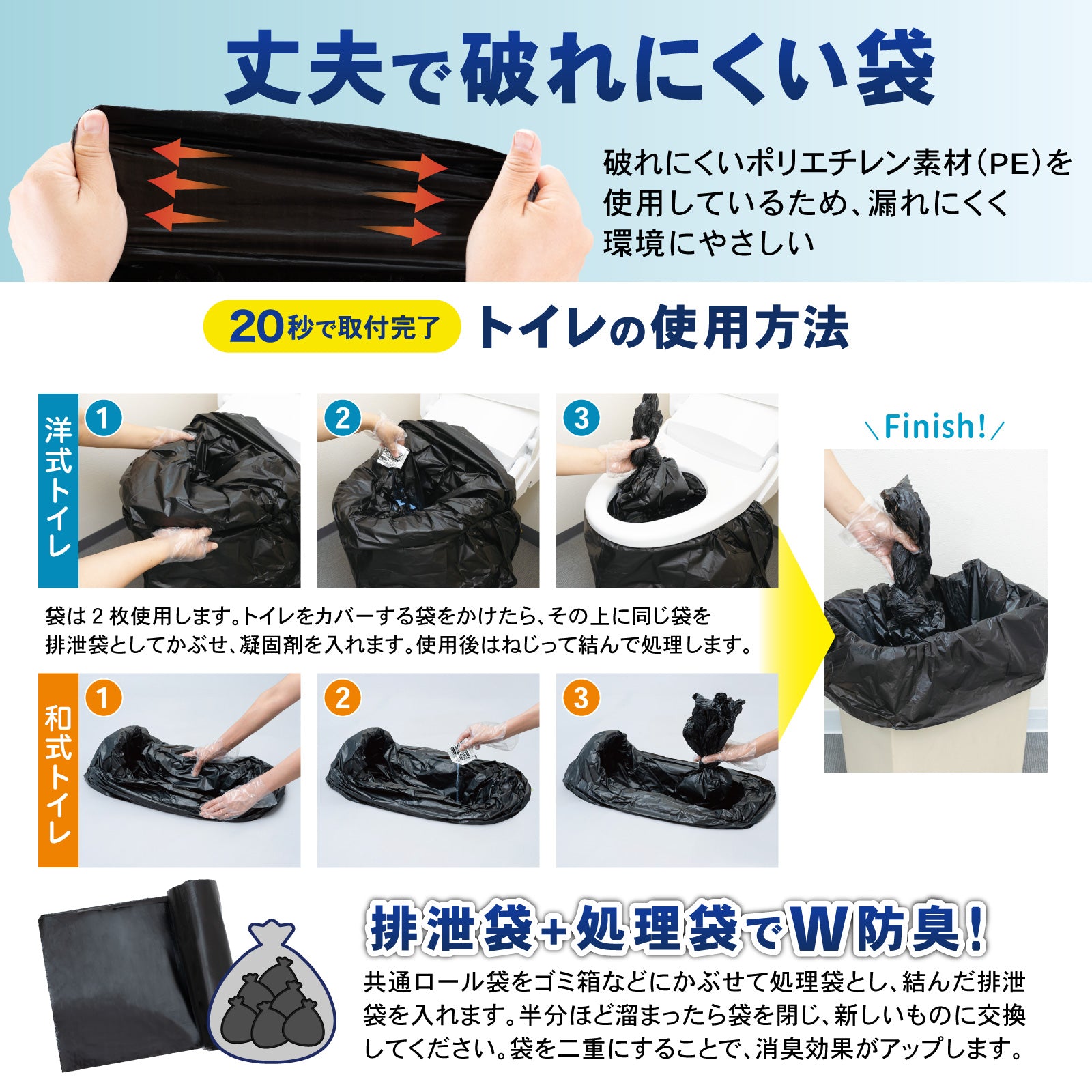 非常用トイレ PRO｜和式・大型便器OK！防災士推奨の15年保存セット