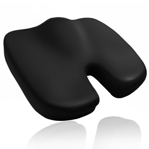 PYKES PEAK シートクッション 低反発 U型 メモリーフォーム 椅子用 カバー 洗える メッシュ 通気性 滑り止め リモートワーク デスクワーク オフィス ブラック