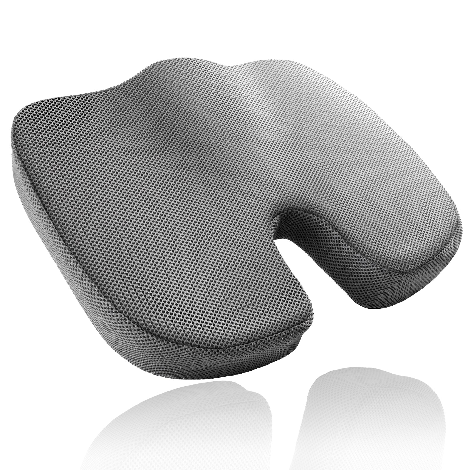 PYKES PEAK シートクッション 低反発 U型 メモリーフォーム 椅子用 カバー 洗える メッシュ 通気性 滑り止め リモートワーク デスクワーク オフィス ブラック