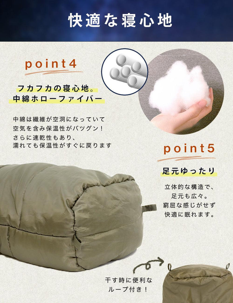 【アウトレット】PYKES PEAK 寝袋 マミー型 1800g 5色 シュラフ 丸洗い可能 キャンプ アウトドア