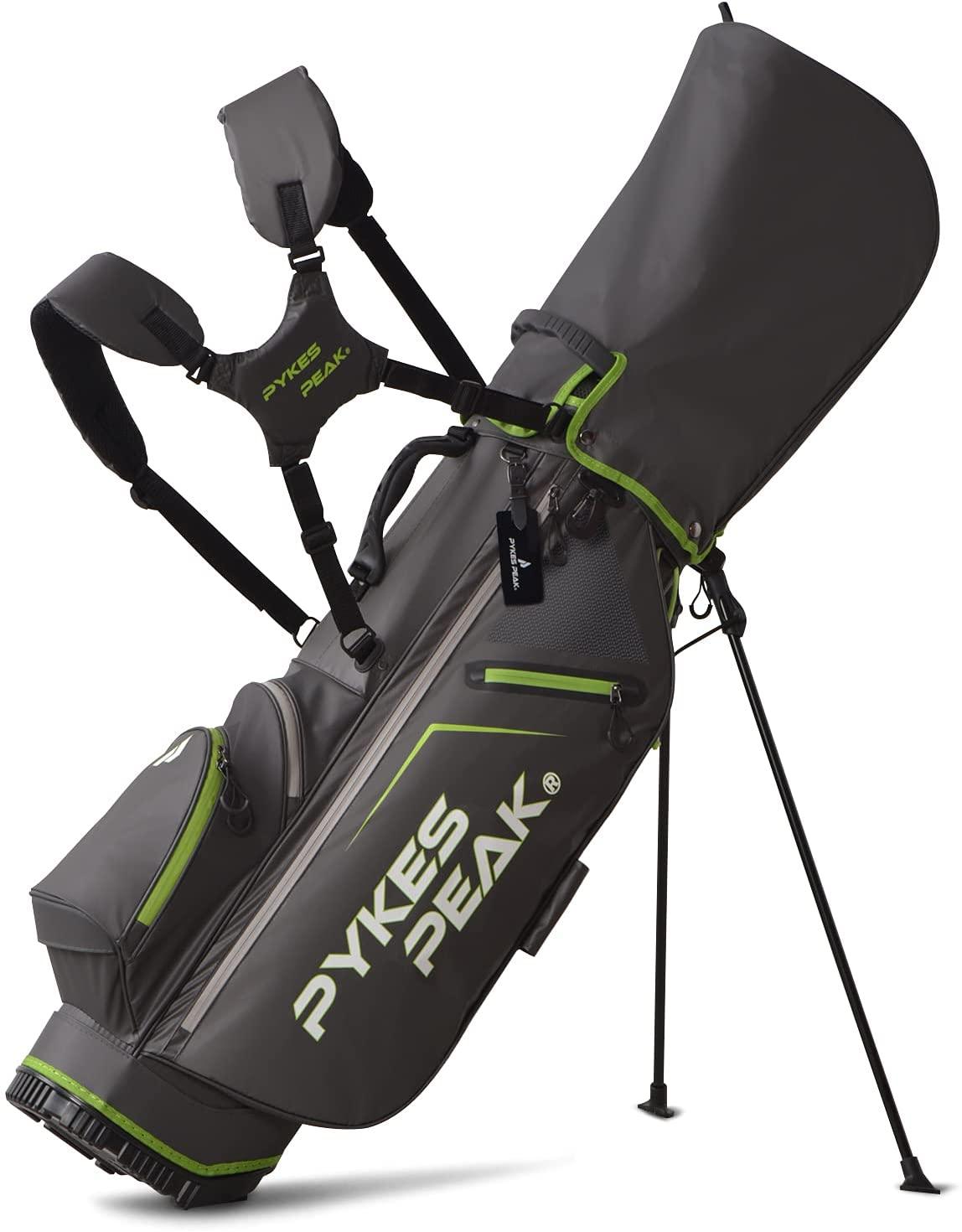 【アウトレット】PYKES PEAK ゴルフ キャディバッグ スタンド式 2.4kg 9.0型 5分割口枠 【COOL SERIES】 - PYKES PEAK