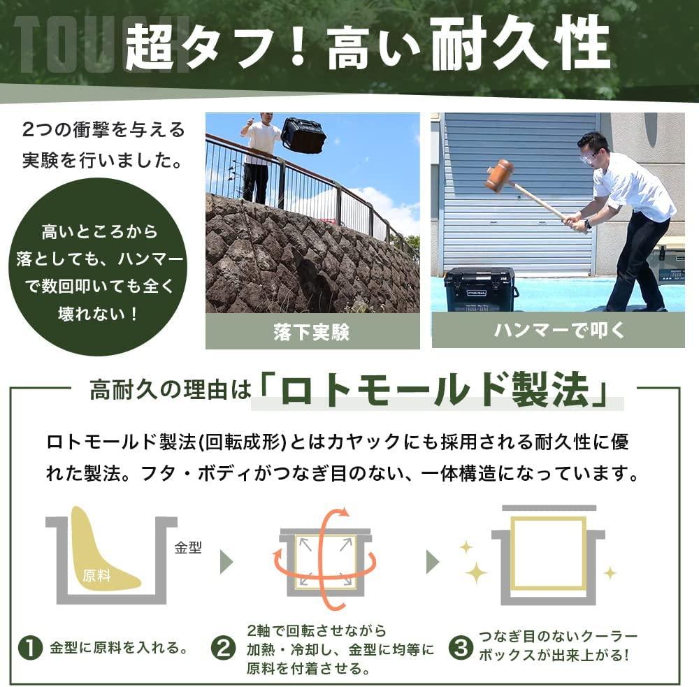 【アウトレット】超長時間保冷 クーラーボックス45QT(42.6L) 大型 保冷力 アウトドア キャンプ 釣り BBQ ピクニック レジャー用 停電 緊急 災害時にも - PYKES PEAK