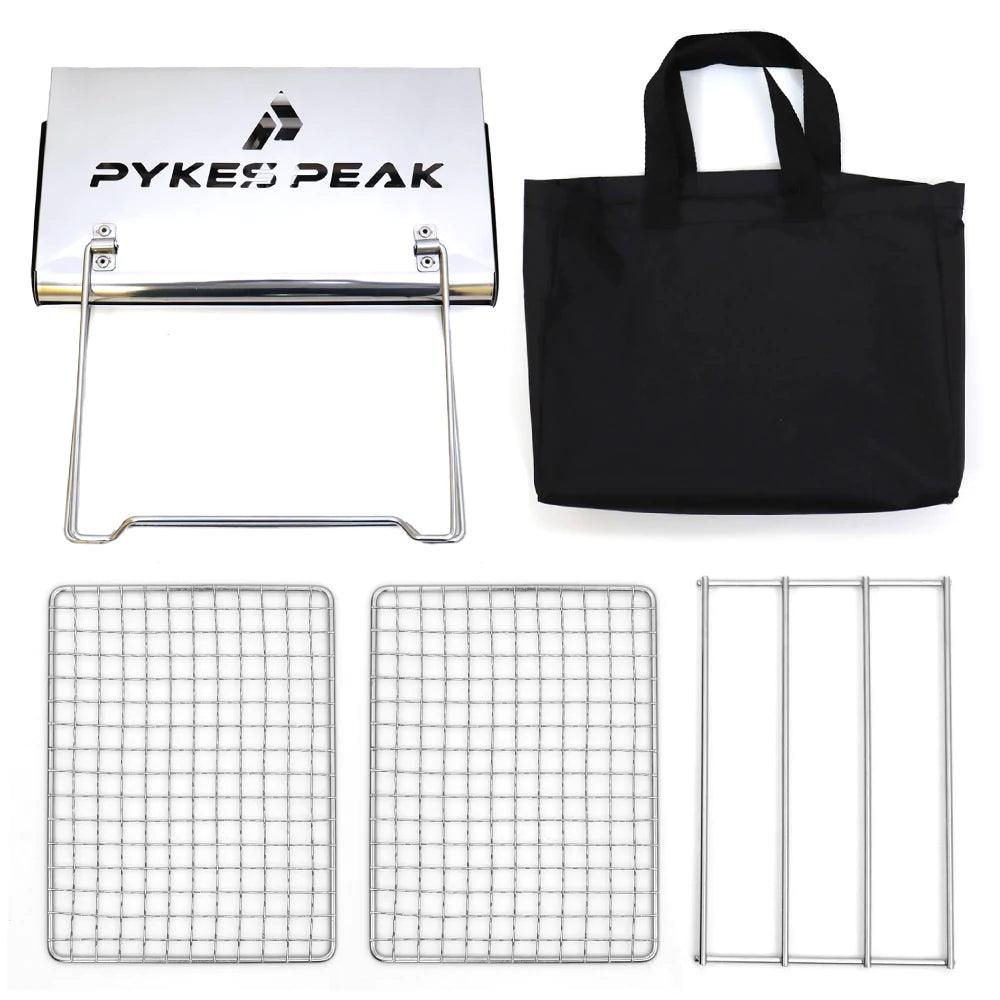 【アウトレット】PYKES PEAK 折りたたみ式焚火台 バーベキューコンロ ファイヤーピットグリル - PYKES PEAK